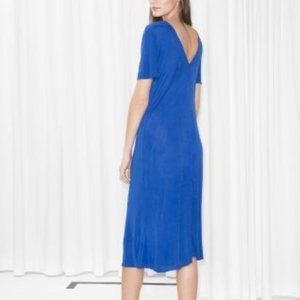 & Other Stories Back V Biased Midi Dress